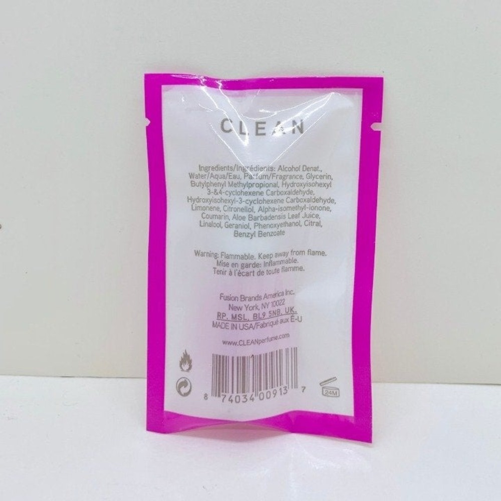 CLEAN Skin & Vanilla 0.17 Fl Oz 5ml Travel Size Sample Sealed Packet - Picture 2 of 2